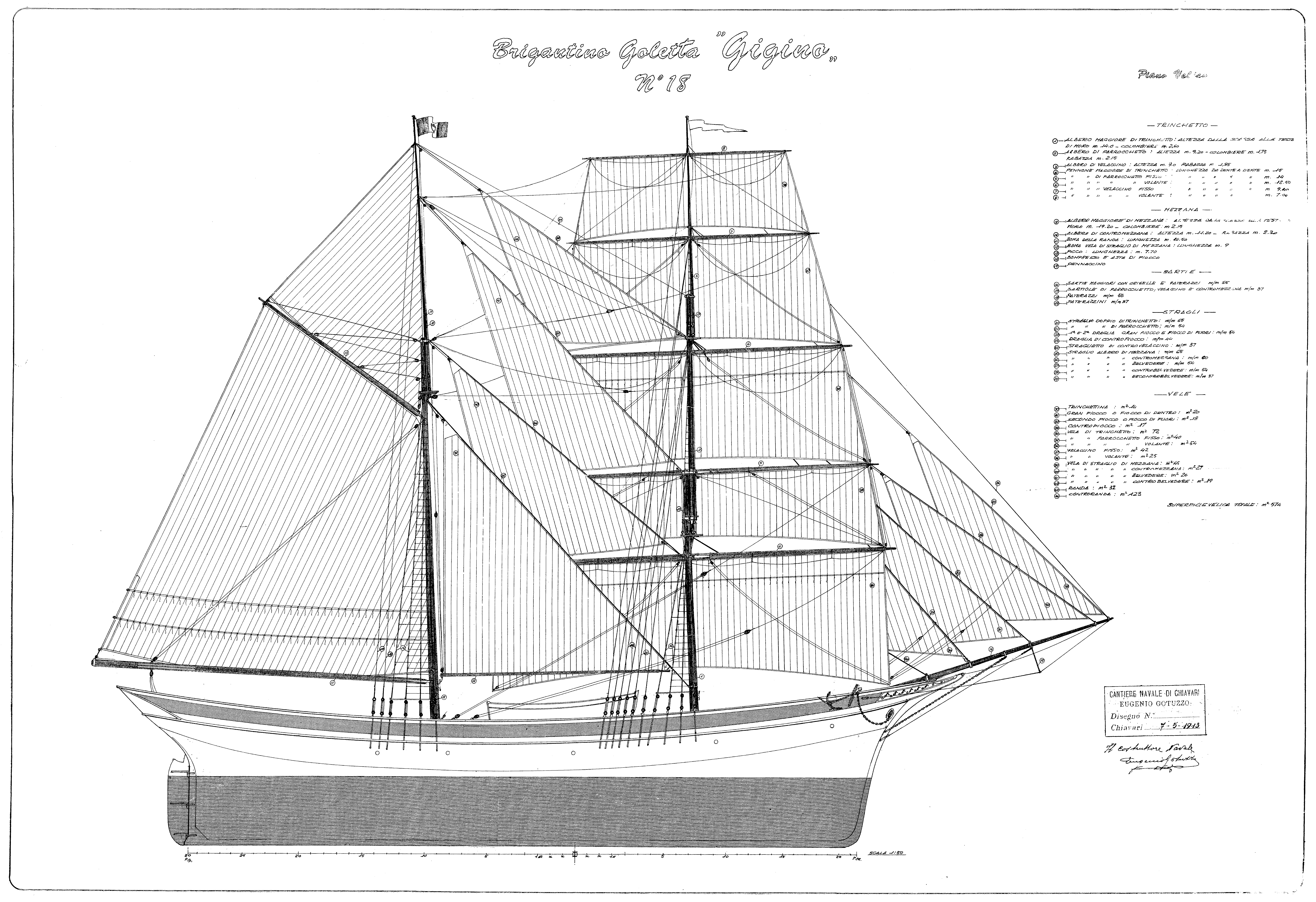 Sail plan, Free ship plans, sailing, ship, vessel, wooden, brigantine