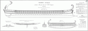 free,ship,plan,trireme, ancient, oar, powered, vessel, oared, ship, Greek, Roman