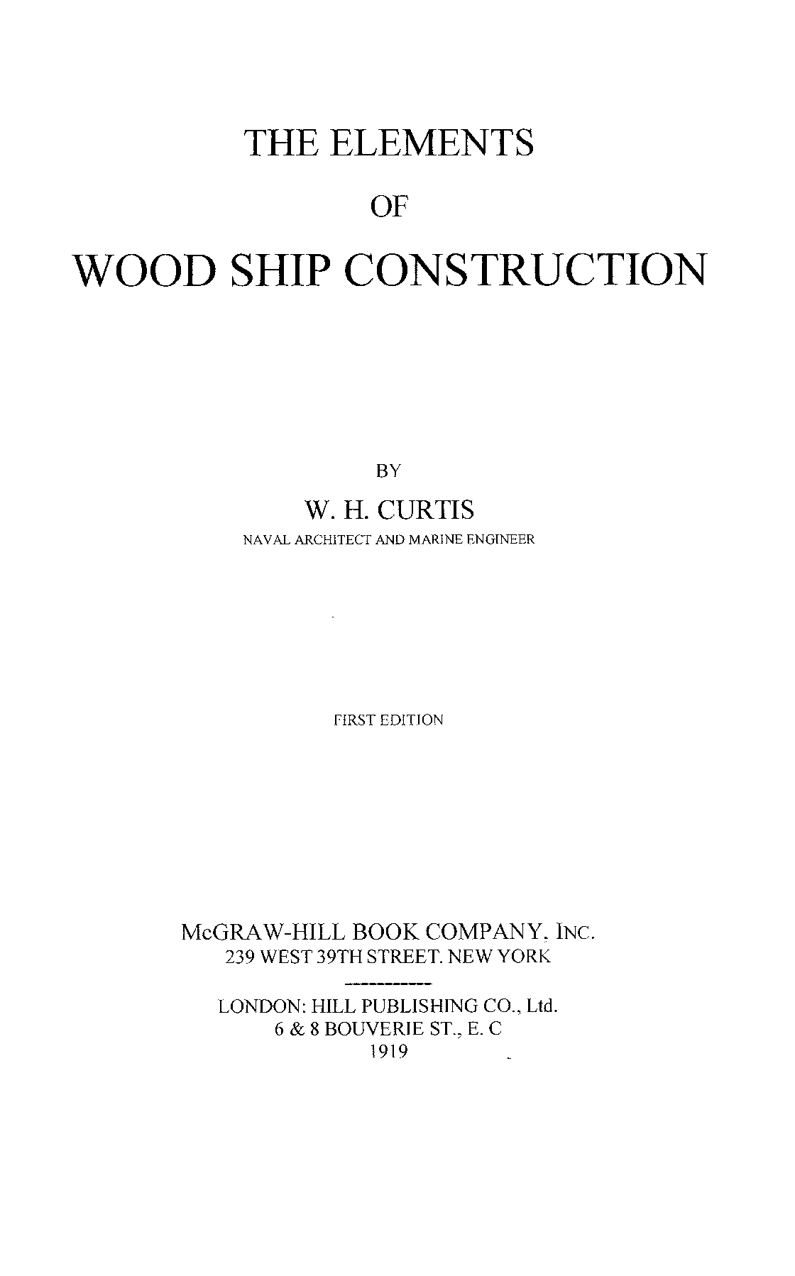 free, book, shipbuilding, elements, wood, ship, construction, w.h. curtis