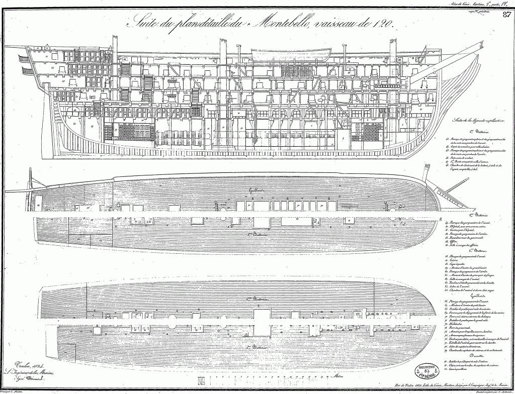 free,ship,plans,french,warship,montebello,ship-of-the-line,120-guns