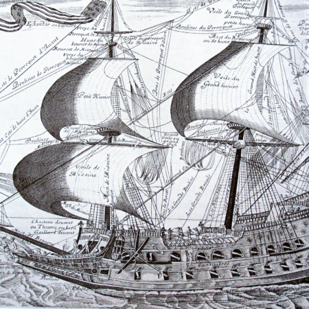free ship plans La Couronne french first rate warship 17th century sail