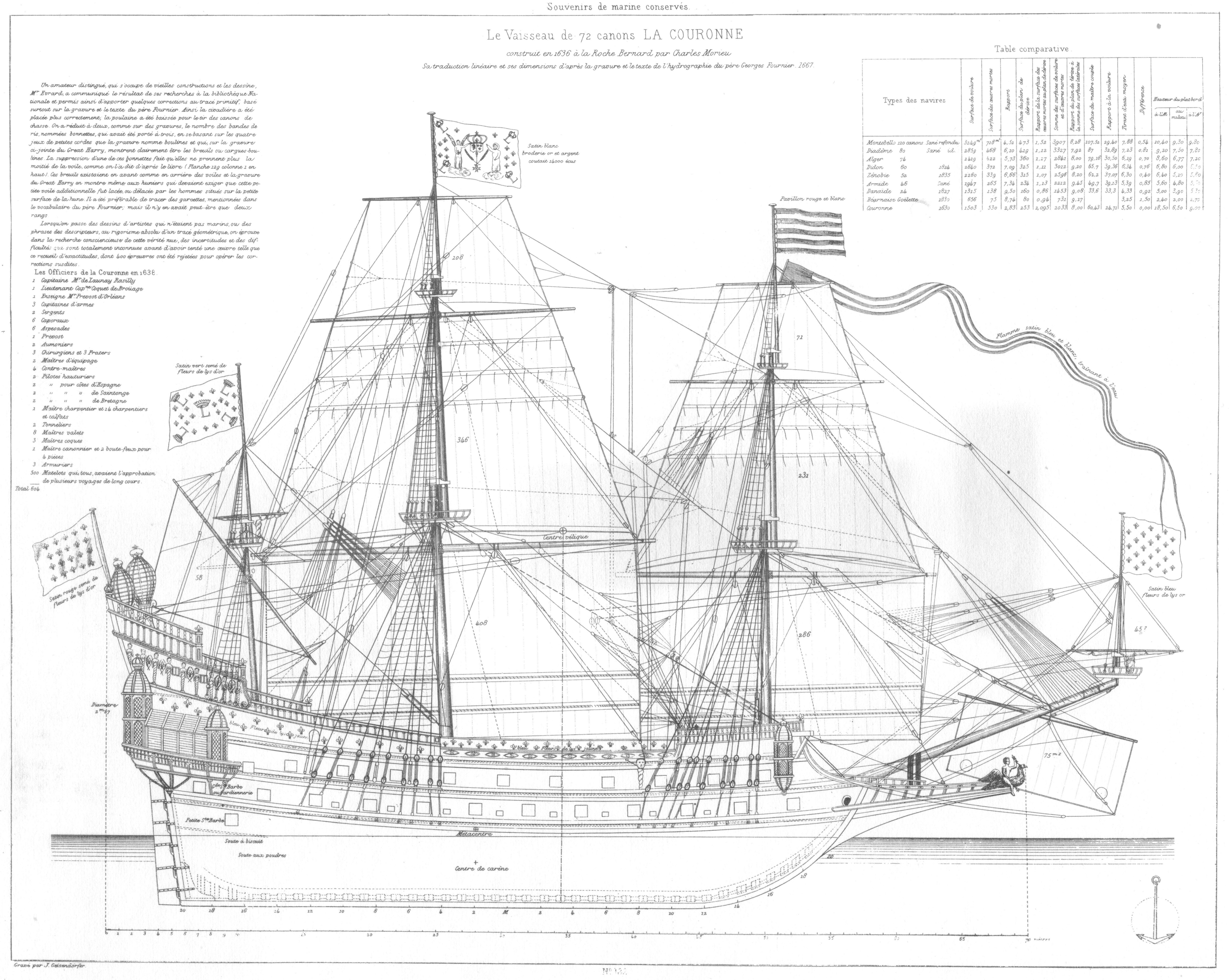 free, ship, plan, Couronne, French, warship, ship-of-the-line, 17th Century, crown, drawing wooden, ship model, scratch, building, sail, vessel, ship model, model shipbuilding, maritime history