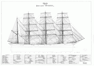free, ship, plan, Italian, barque, Erasmo, Erasmus, steel, hull