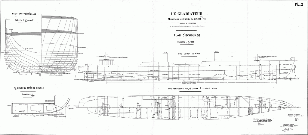 free ship plans Le Gladiateur French Navy