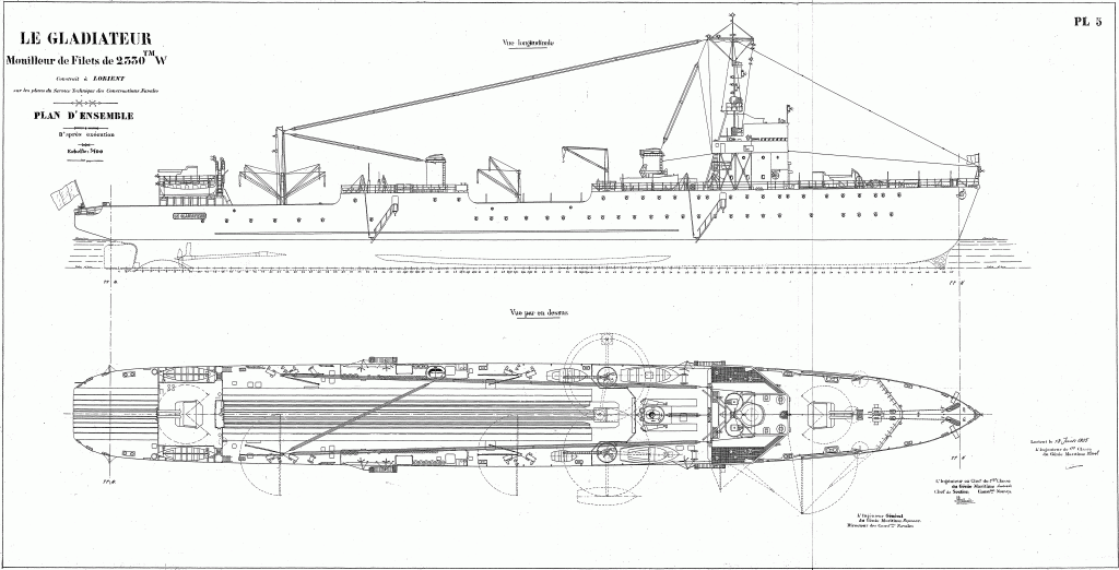 free ship plans Le Gladiateur French Navy