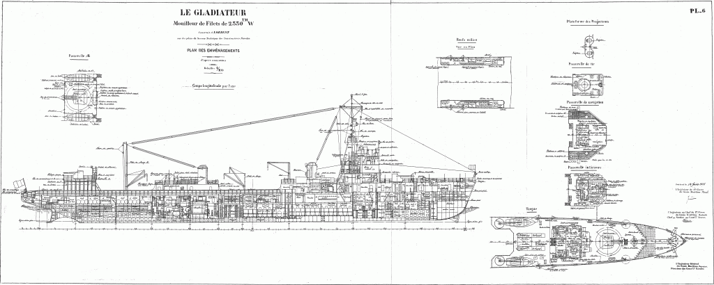 free ship plans Le Gladiateur French Navy