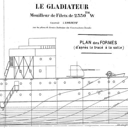 le Gladiateur french navy net laying ship free ship plans