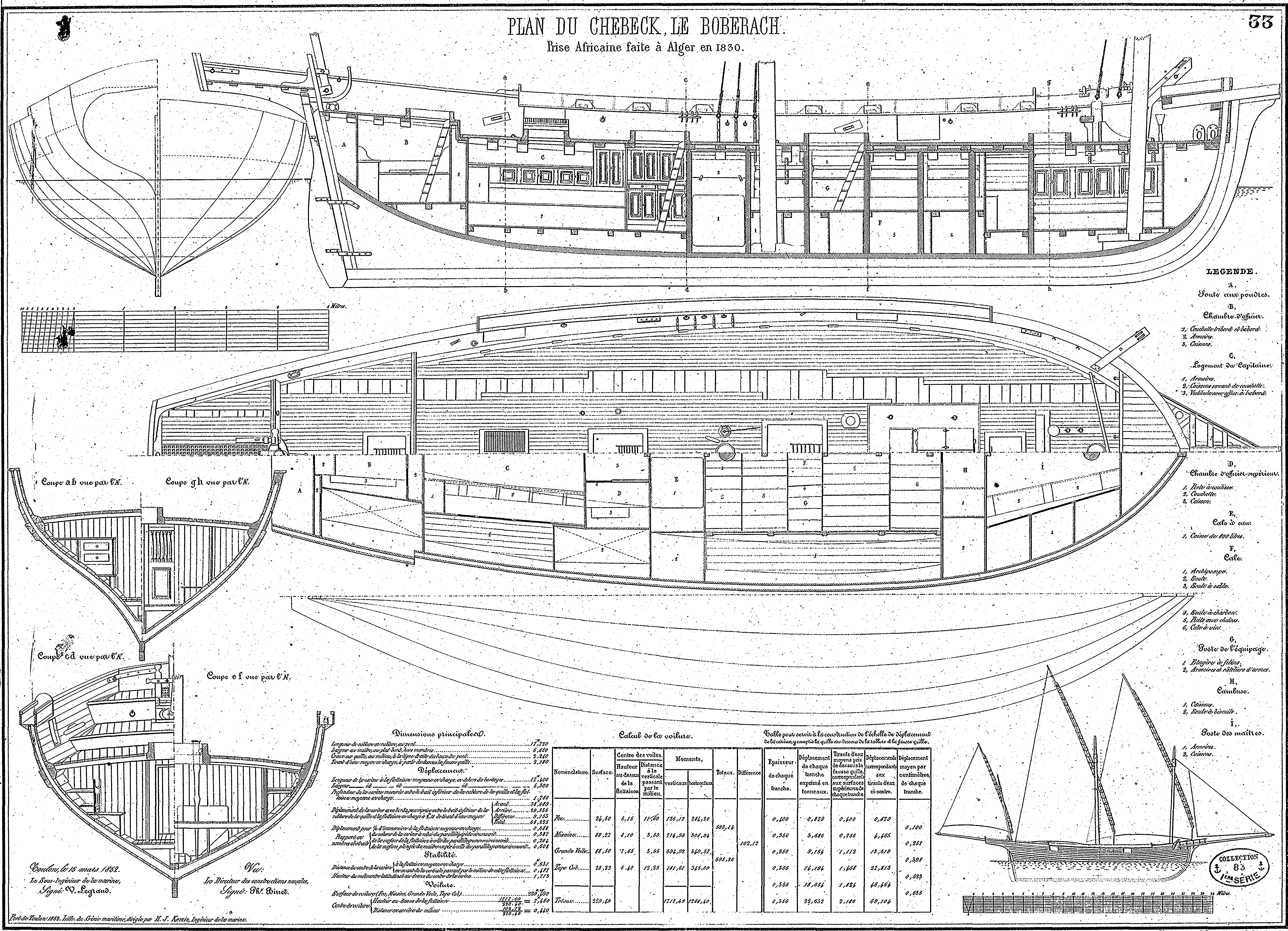 Free Ship plans, drawing, Algerian Xebec, French Navy, Le Boberach, lateen, sail, wooden, ship model, scratch, building, sail, vessel, ship model, model shipbuilding, maritime history