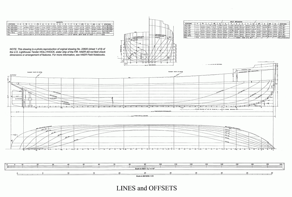 Free ship plans of the National Historic Landmark U.S.C.G. cutter Fir, USCG, Hollyhock