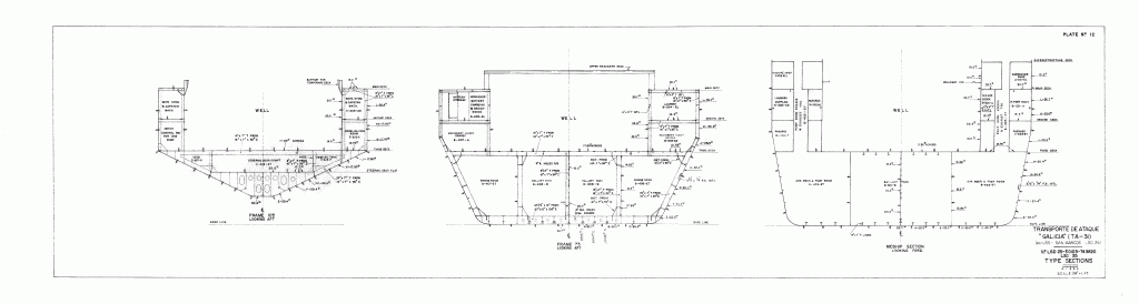 Free Ship Plan Sections USS San Marcos LSD 25, Spanish Navy Ship Galica