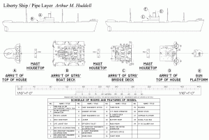 free ship plan, superstructure Liberty Ship Arthur M. Huddell
