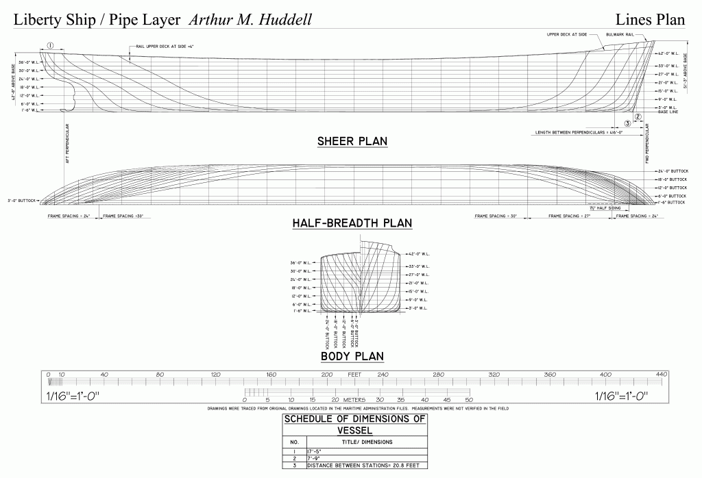 free ship plan, ships lines, Liberty Ship Arthur M. Huddell download