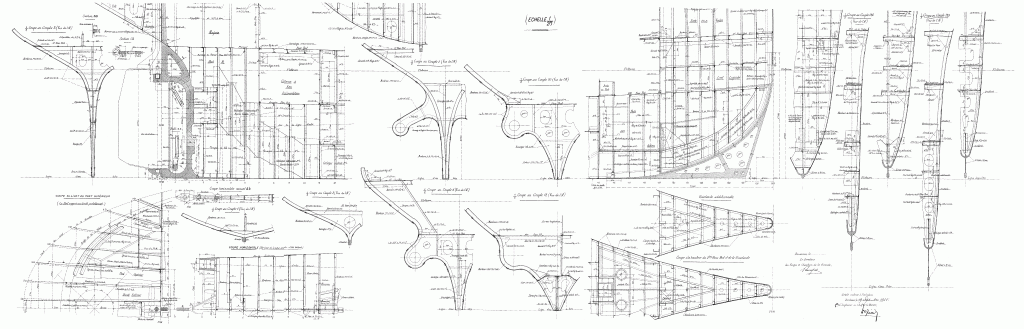 free ship plan, French, cargo, vessel, Golo, merchant marine, World War II, bow stern detail plan