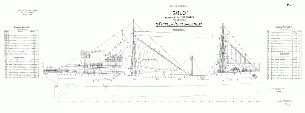 free ship plan, French, cargo, vessel, Golo, merchant marine, World War II, body plan freighter