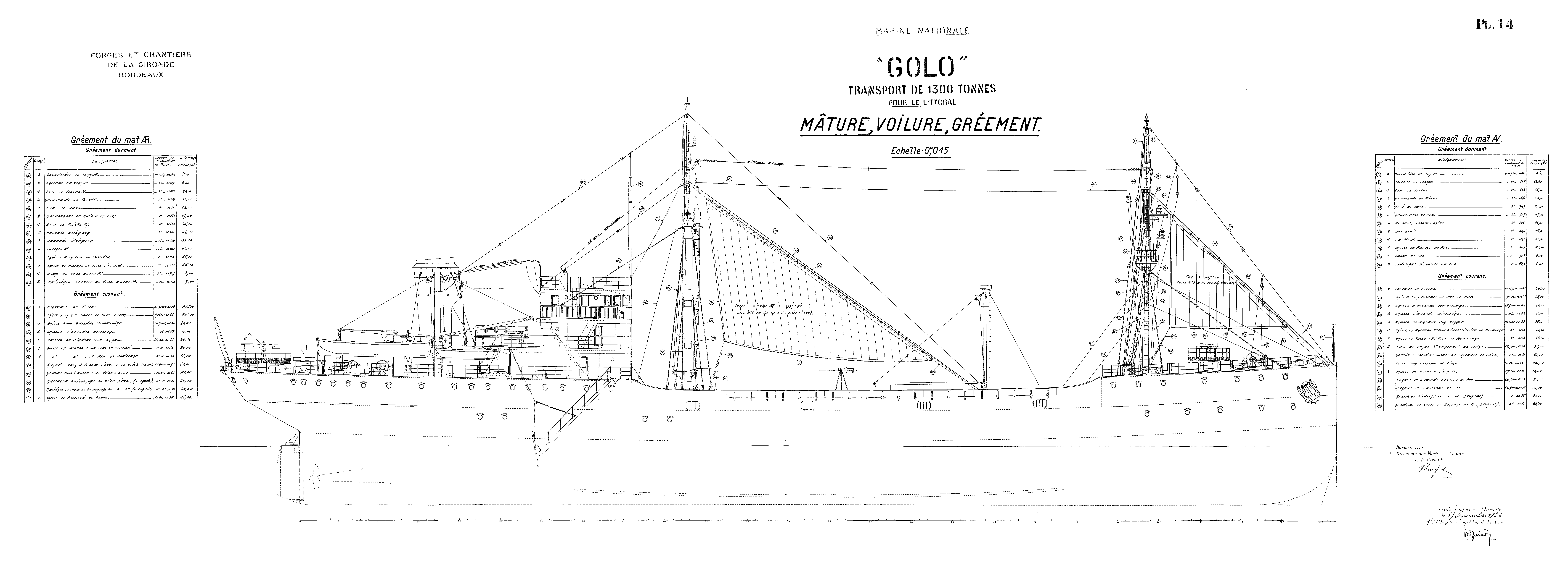 Free ship plan, drawing, French, cargo, vessel, Golo, merchant marine, World War II, body plan, 
ship, model, model building, scratch building, ship model kit,