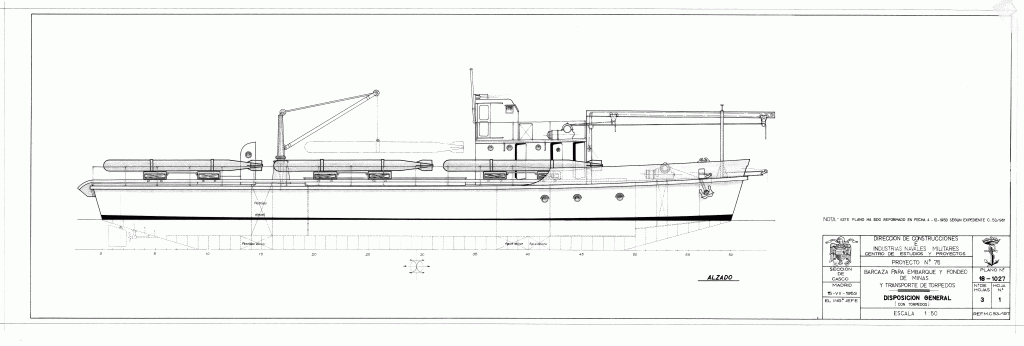 free ship plans, Spanish, mine-layer