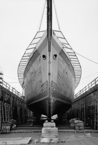 photograph bow drydock lumber schooner Wawona historic ship