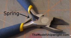 spring-opening tweezers model ship building tool