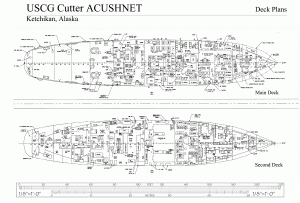 free ship plan, USCG cutter Acushnet, U.S. Coast Guard, World War II, vessel