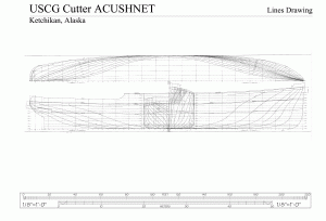 free ship plan, USCG cutter Acushnet, U.S. Coast Guard, World War II, vessel