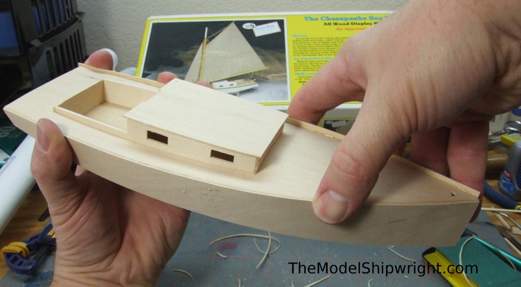 model ship, kit, plank-on-bulkhead, midwest products, chesapeake bay flattie, planking the hull, fitting side planks