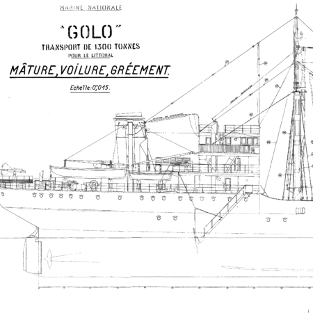 FREE SHIP PLAN French cargo ship Golo scratch building ship model