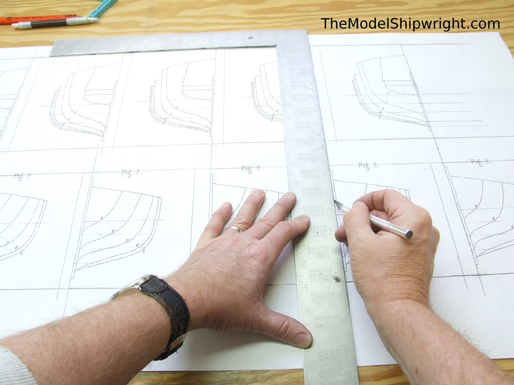 Cutting, Template, blanks, Ship model, Arab, Sambouk, dhow, scratch-building, solid hull, bread-and-butter, section plan, templates