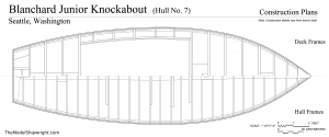 Frame plan, Free ship plans, sailboat, day-sailing, Blanchard, Junior Knockabout, steam-bent, frame, depression-era