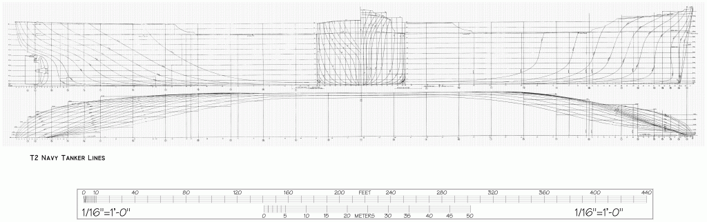 Lines plan, Free ship plans, cargo, vessel, T2, T-2, tanker, Mission San Ynez, World War II