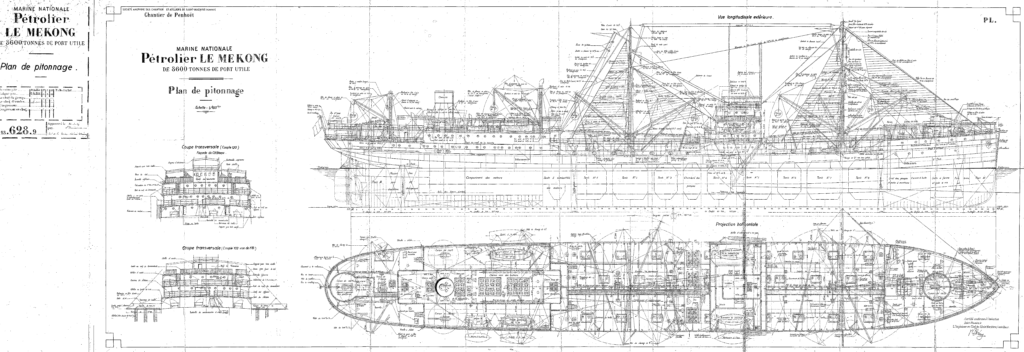 Free, ship, plan, French, cargo, vessel, tanker, 20th Century, ship, model, model building, scratch building, ship model kit,
