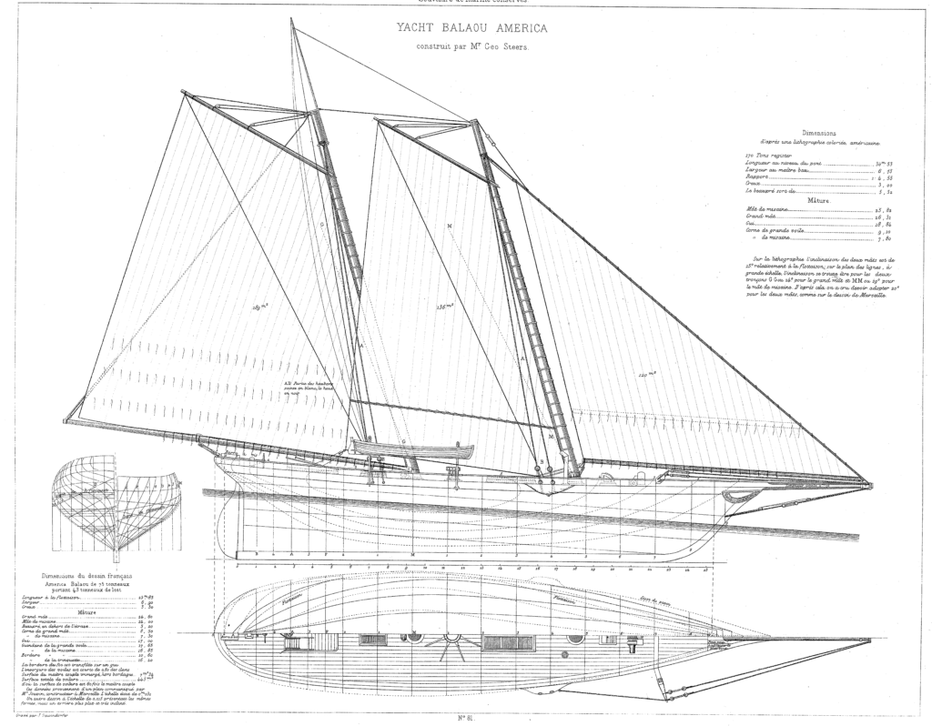 yacht America free ship plan from TheModelShipwright.com