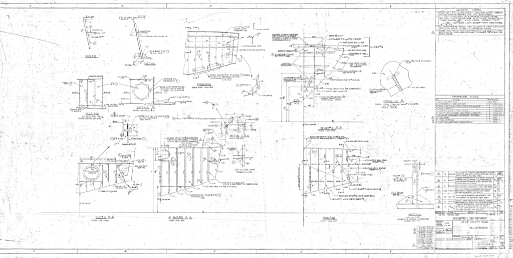 U.S. Coast Guard 41 foot Utility Boat - Large bulkhead plans