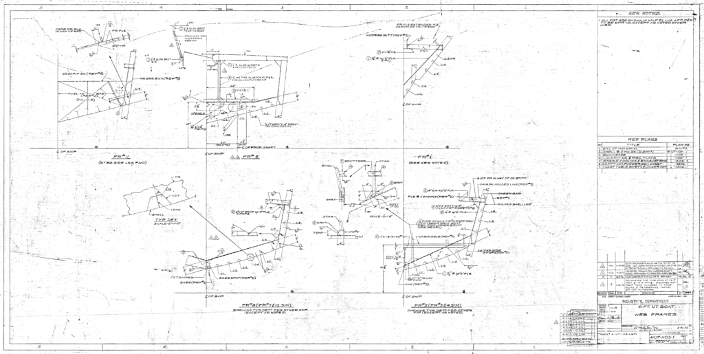 U.S. Coast Guard 41 foot Utility Boat - Large frames plan