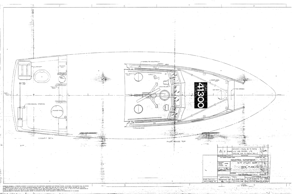 U.S. Coast Guard 41 foot Utility Boat - Large deck plan